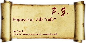 Popovics Zénó névjegykártya
